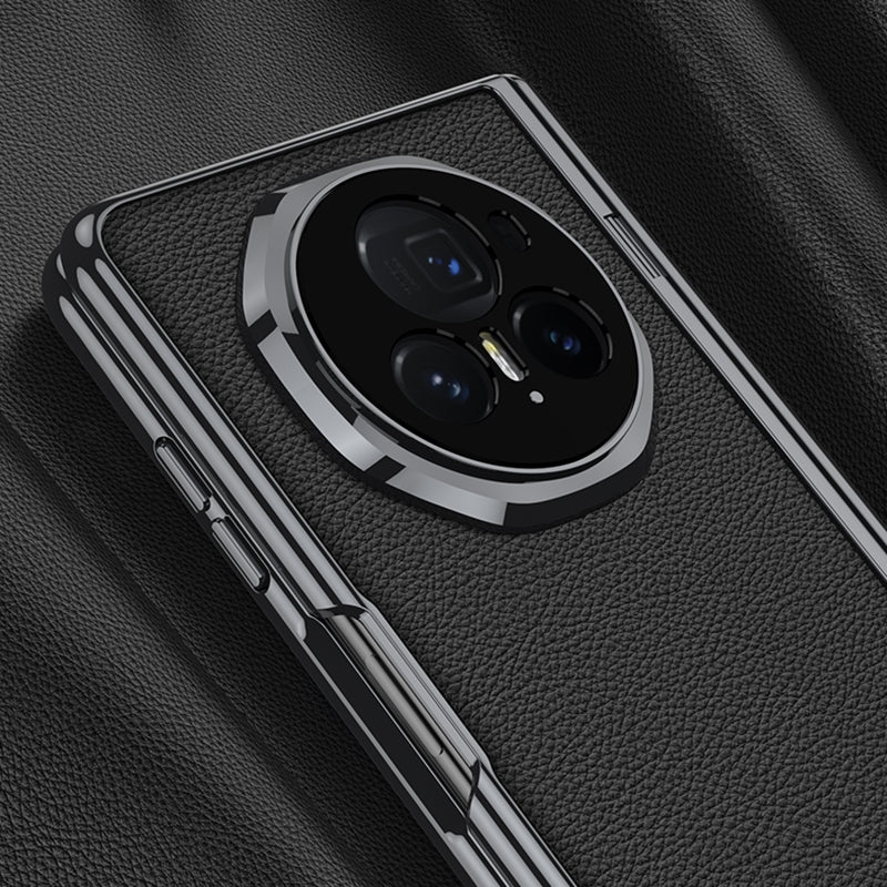 For-Honor-Magic-V3-GKK-Integrated-Magnetic-Fold-Hinge-Leather-Shockproof-Phone-Case(Silver)