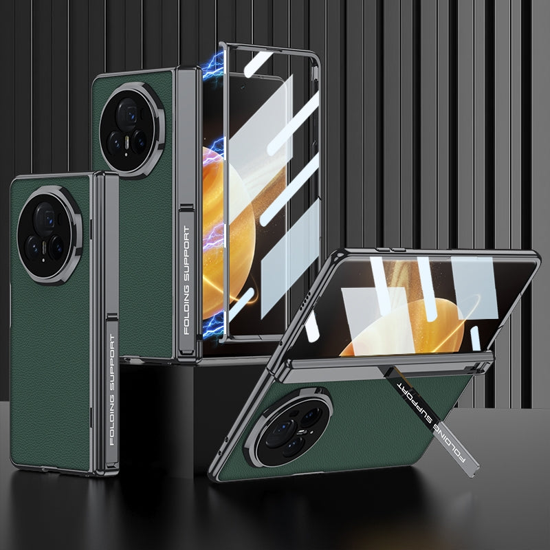 For-Honor-Magic-V3-GKK-Integrated-Magnetic-Fold-Hinge-Leather-Shockproof-Phone-Case(Green)