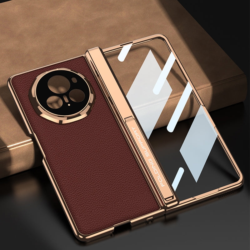 For-Honor-Magic-V3-GKK-Integrated-Magnetic-Fold-Hinge-Leather-Shockproof-Phone-Case(Green)