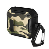 For-Samsung-Galaxy-Buds3-/-3-Pro-Camouflage-Earphone-Protective-Case-with-Switch-&-Hook(Green)