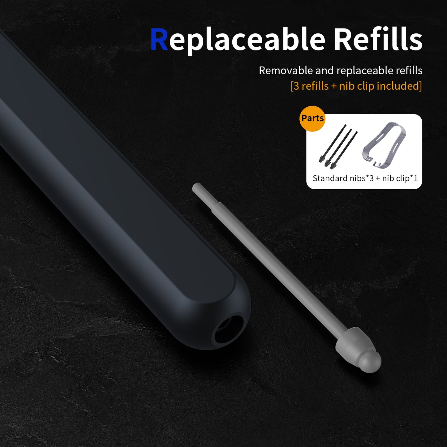 For-Samsung-Galaxy-Z-Fold6-/-5-/-4-/-3-Electromagnetic-Stylus-Pen-with-Pen-Slot(Black)