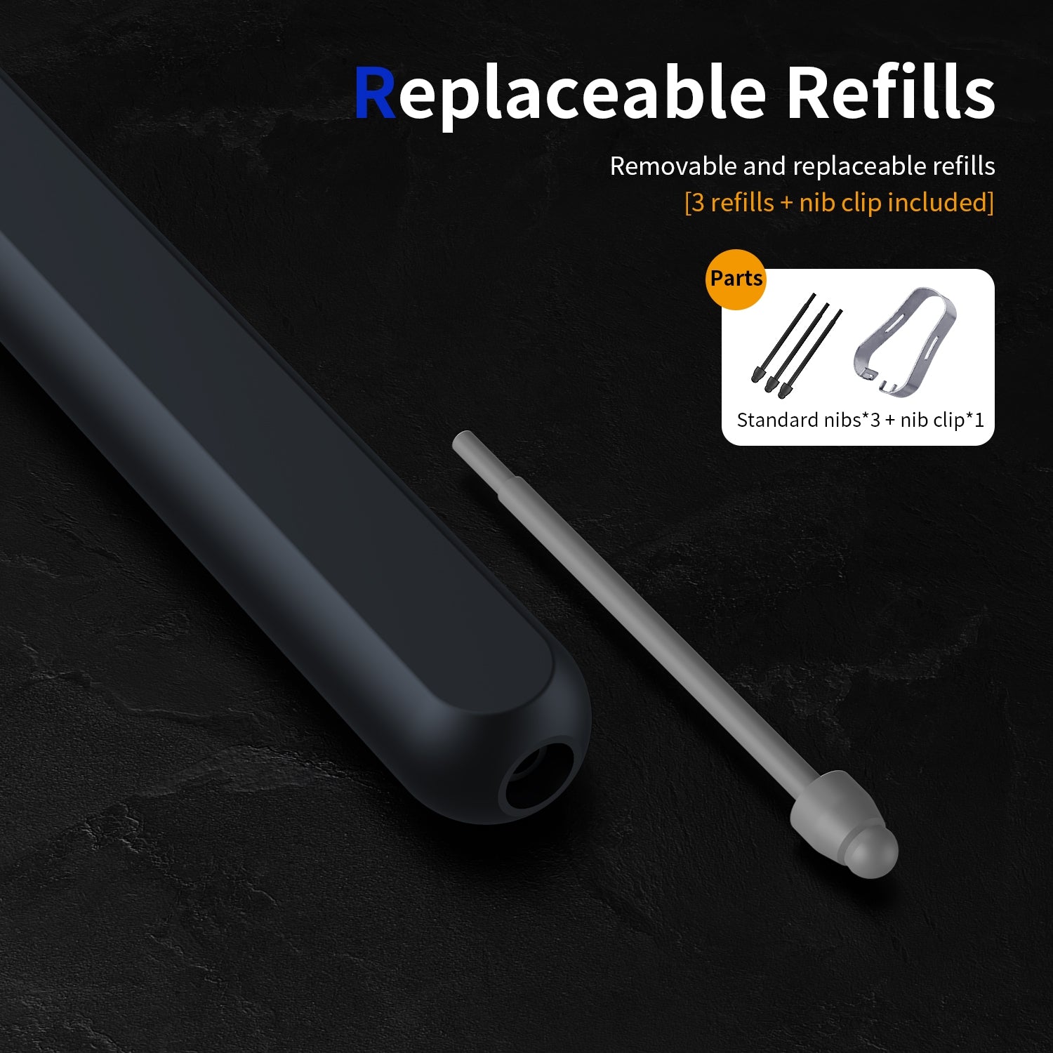 For-Samsung-Galaxy-Z-Fold6-/-5-/-4-/-3-Electromagnetic-Stylus-Pen-with-Pen-Slot(Black)