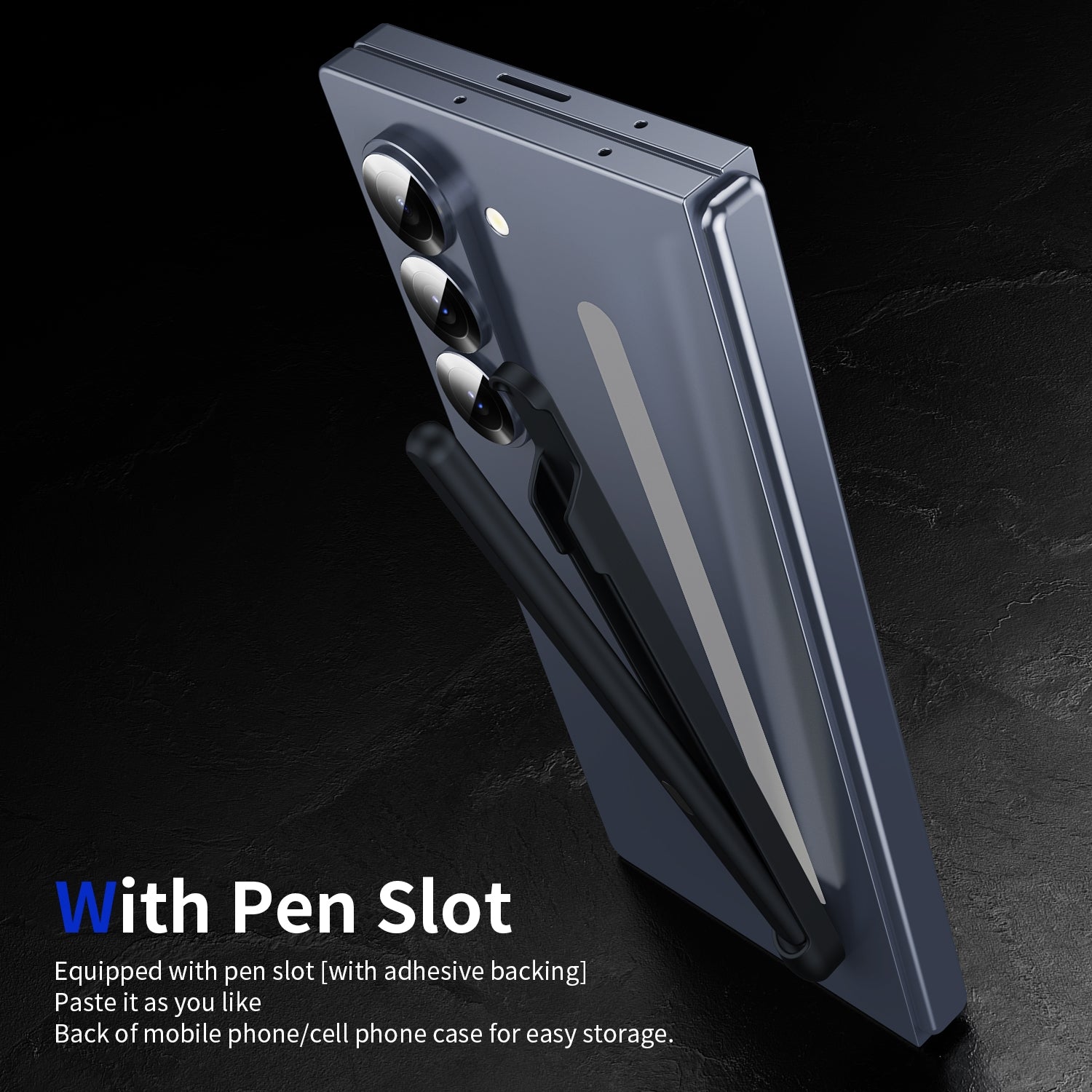 For-Samsung-Galaxy-Z-Fold6-/-5-/-4-/-3-Electromagnetic-Stylus-Pen-with-Pen-Slot(Black)