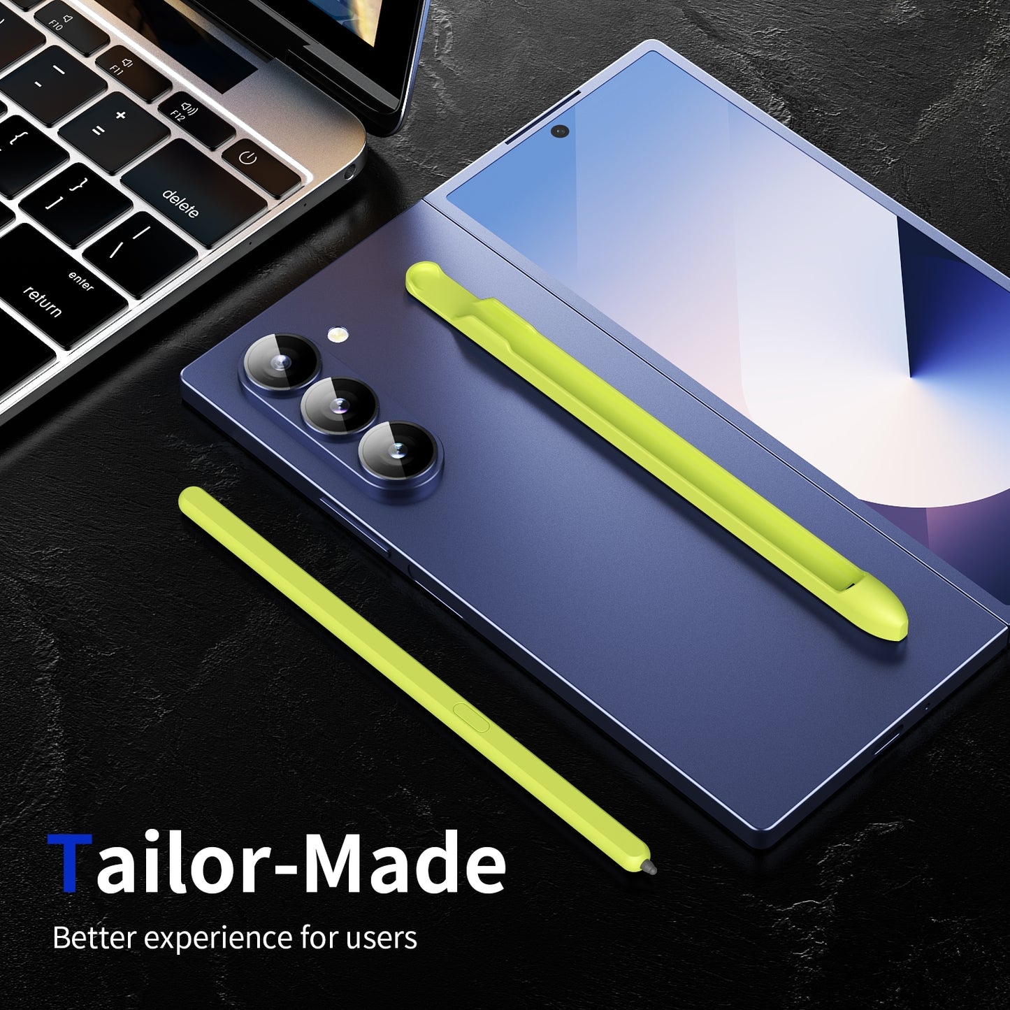 For-Samsung-Galaxy-Z-Fold6-/-5-/-4-/-3-Electromagnetic-Stylus-Pen-with-Pen-Slot(Yellow-Green)