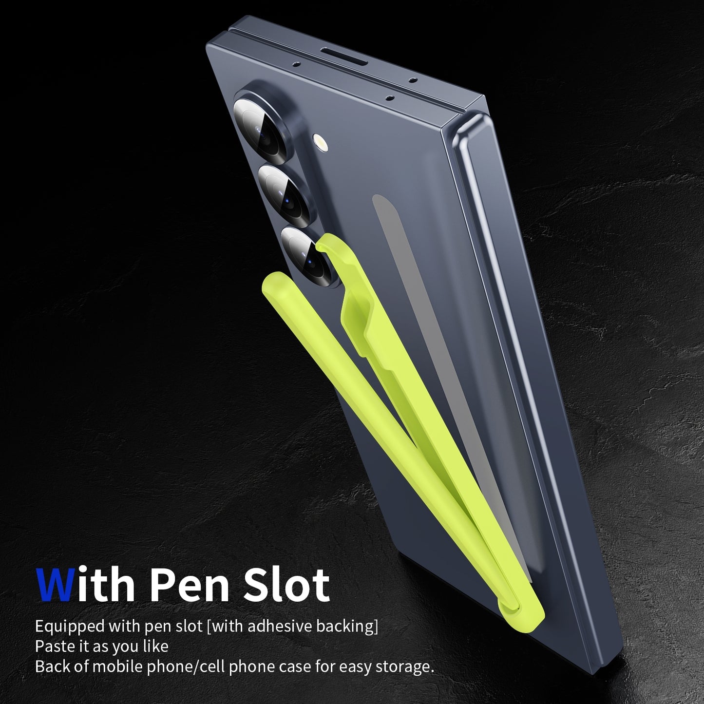 For-Samsung-Galaxy-Z-Fold6-/-5-/-4-/-3-Electromagnetic-Stylus-Pen-with-Pen-Slot(Yellow-Green)