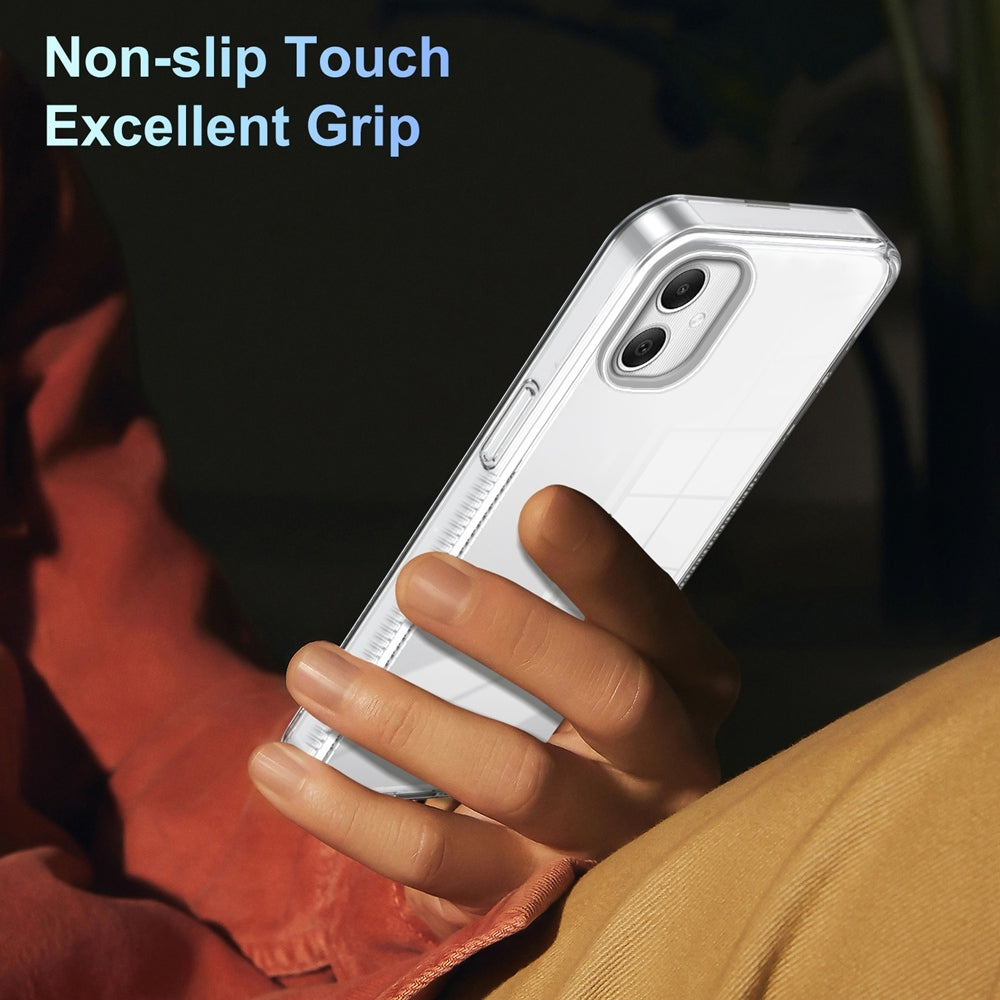 For-Samsung-Galaxy-A06-4G-Anti-slip-Clear-Acrylic-Hybrid-TPU-Phone-Case(Transparent)