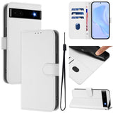 For-Google-Pixel-6a-Skin-Feel-Solid-Color-Leather-Phone-Case-with-Lanyard(White)