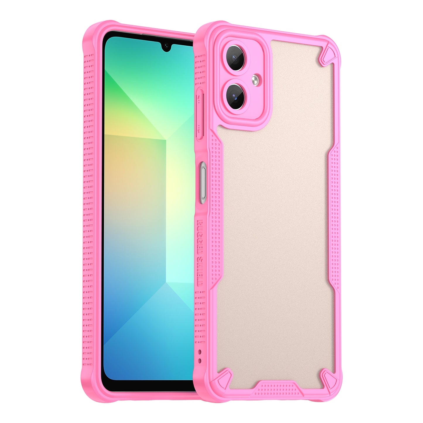 For-Samsung-Galaxy-A06-4G-Armor-Glaze-PC-Hybrid-TPU-Phone-Case(Pink)