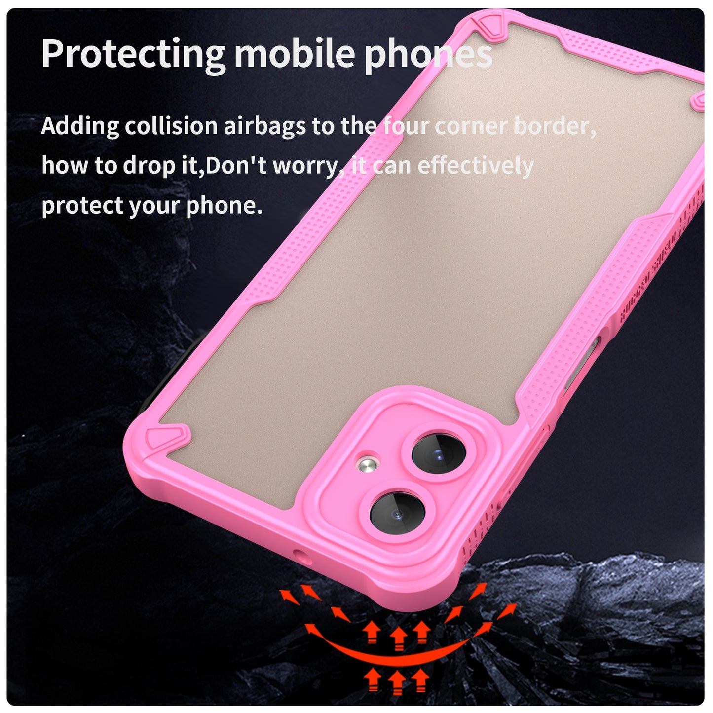 For-Samsung-Galaxy-A06-4G-Armor-Glaze-PC-Hybrid-TPU-Phone-Case(Pink)