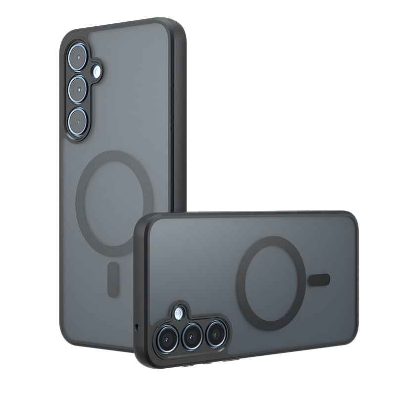 For-Samsung-Galaxy-A55-5G-Armor-MagSafe-PC-Hybrid-TPU-Phone-Case(Frosted-Black)