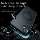 For-Samsung-Galaxy-A55-5G-Armor-MagSafe-PC-Hybrid-TPU-Phone-Case(Frosted-Black)