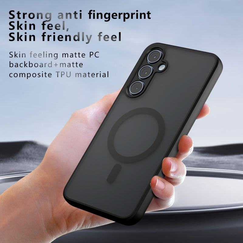 For-Samsung-Galaxy-A55-5G-Armor-MagSafe-PC-Hybrid-TPU-Phone-Case(Frosted-Black)