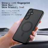 For-Samsung-Galaxy-A55-5G-Armor-MagSafe-PC-Hybrid-TPU-Phone-Case(Frosted-Black)