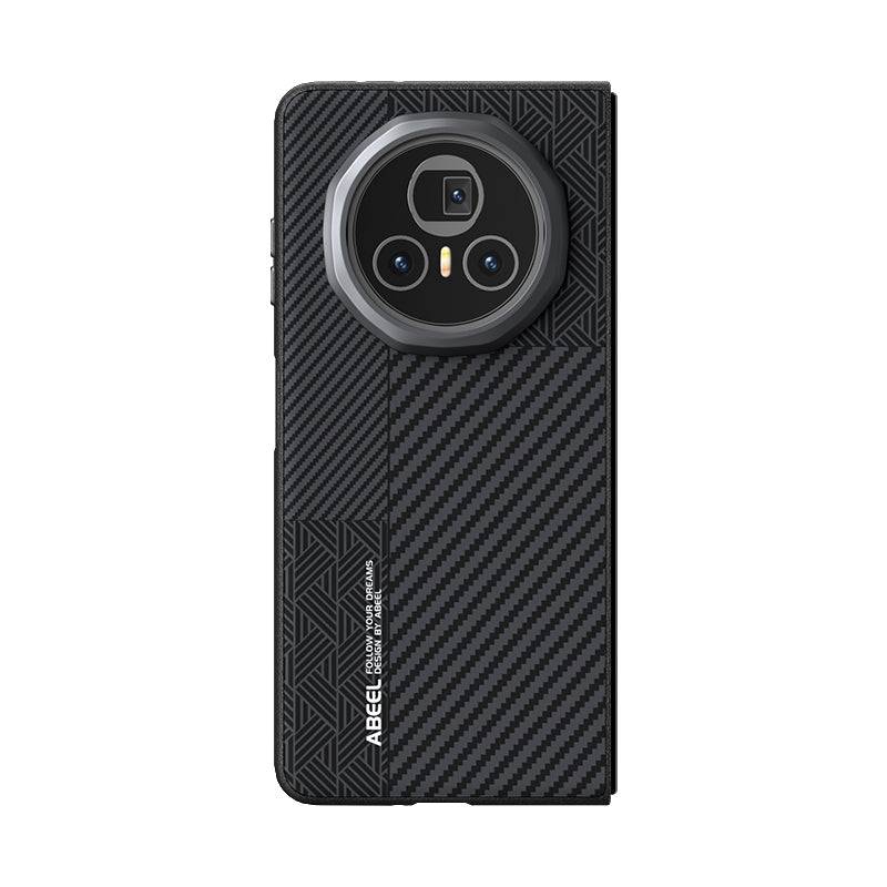 For-Honor-Magic-V3-ABEEL-6D-Micro-Relief-MagSafe-Magnetic-Phone-Case(Carbon-Fiber-Black)