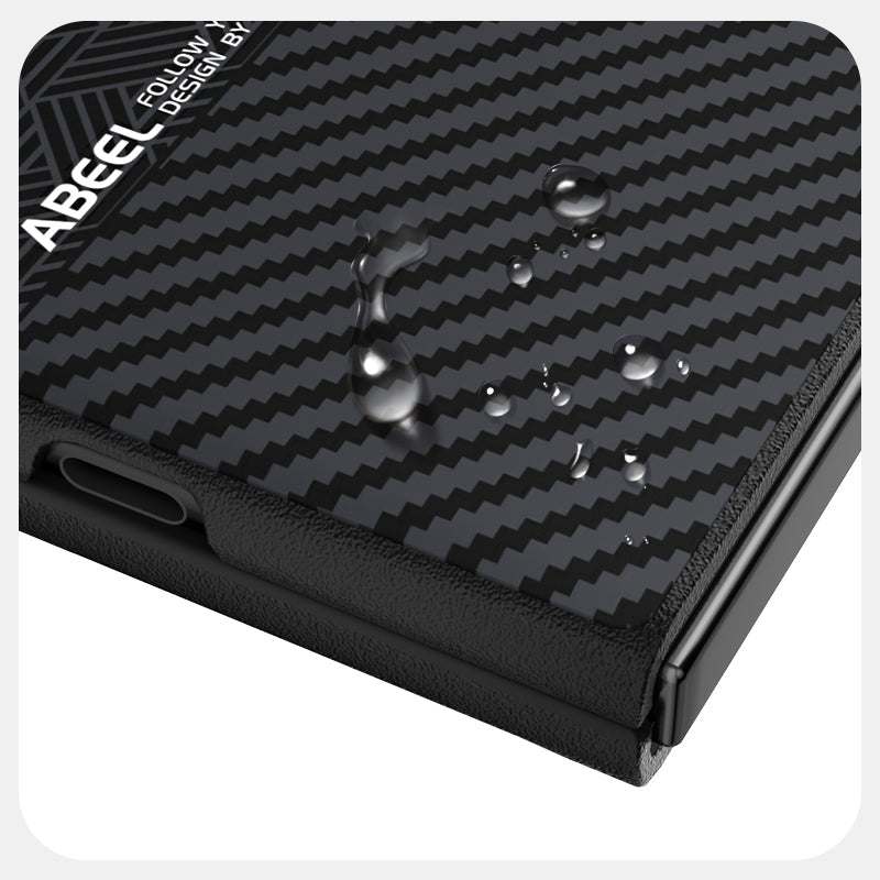 For-Honor-Magic-V3-ABEEL-6D-Micro-Relief-MagSafe-Magnetic-Phone-Case(Carbon-Fiber-Black)