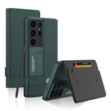 For-Samsung-Galaxy-S25-Ultra-5G-GKK-Flip-Wallet-Leather-Phone-Case,-Without-Pen(Green)