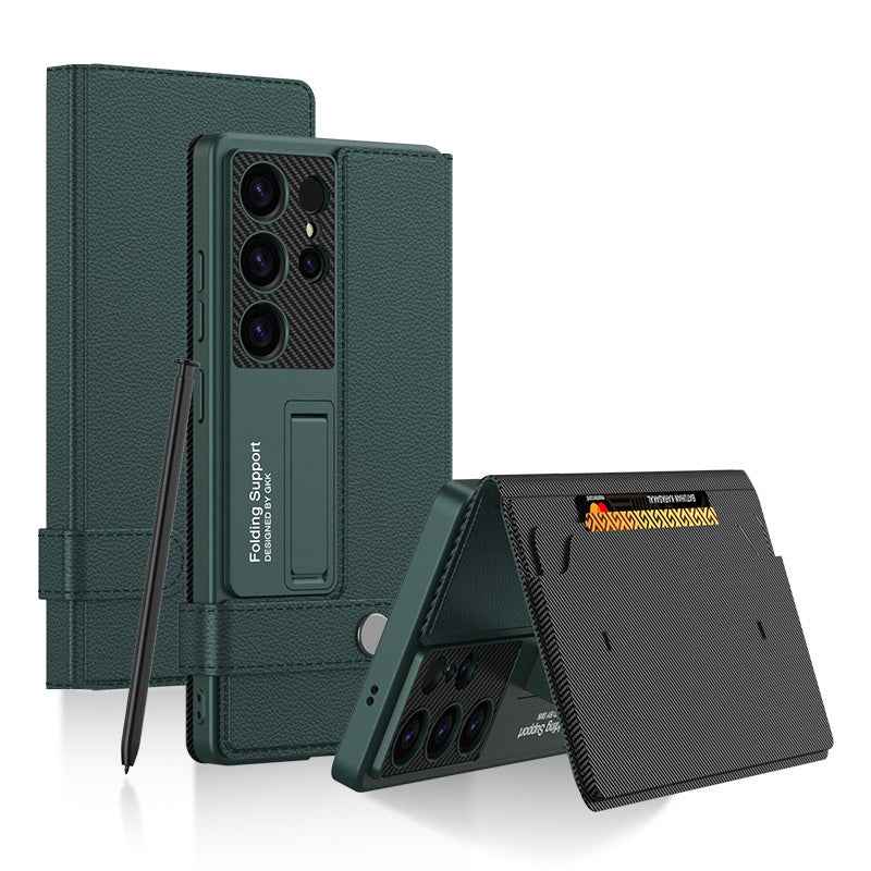 For-Samsung-Galaxy-S25-Ultra-5G-GKK-Flip-Wallet-Leather-Phone-Case,-Without-Pen(Green)