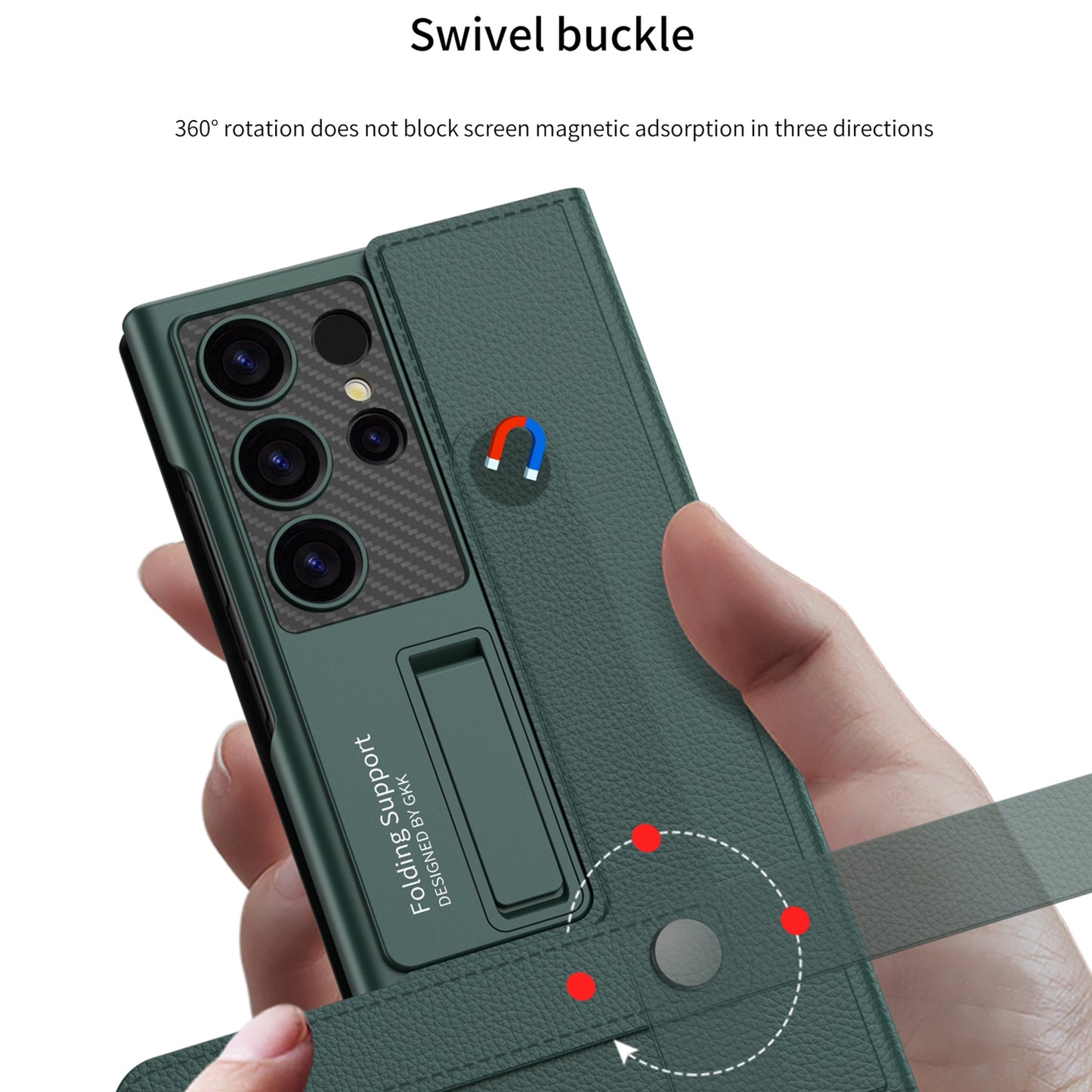 For-Samsung-Galaxy-S25-Ultra-5G-GKK-Flip-Wallet-Leather-Phone-Case,-Without-Pen(Green)