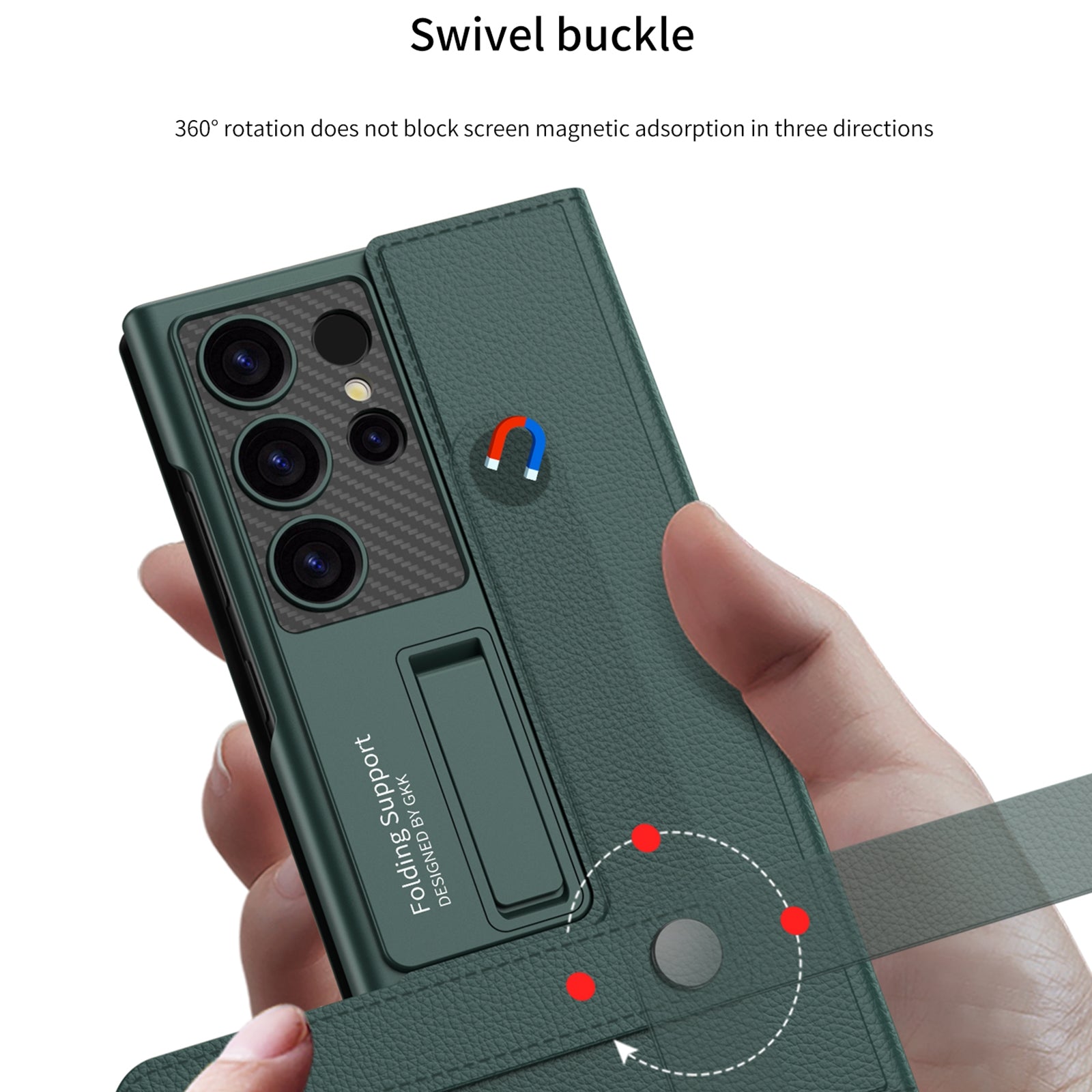 For-Samsung-Galaxy-S25-Ultra-5G-GKK-Flip-Wallet-Leather-Phone-Case,-Without-Pen(Green)