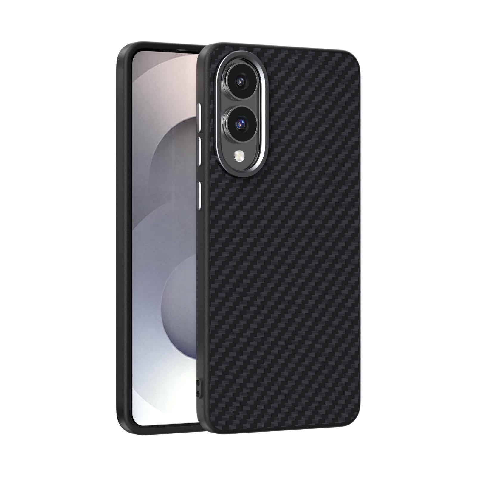 For-Samsung-Galaxy-S25-Edge-5G-ABEEL-C-Carbon-Fiber-Series-6D-Micro-Relief-MagSafe-Phone-Case(Black)