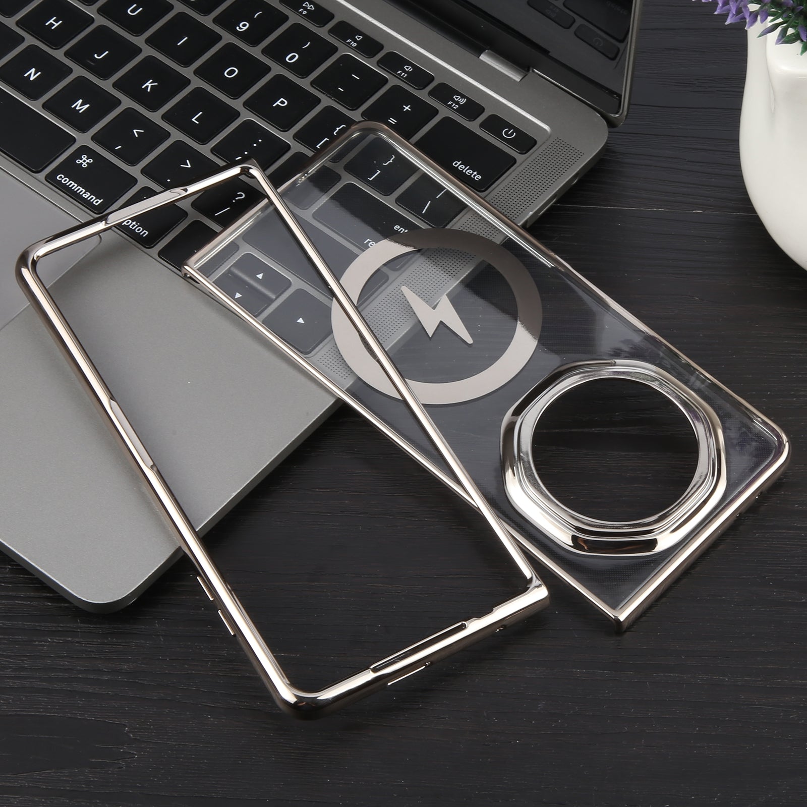 For-Honor-Magic-V3-6D-Glossy-Electroplated-PC-MagSafe-Phone-Case(Titanium-Gray)