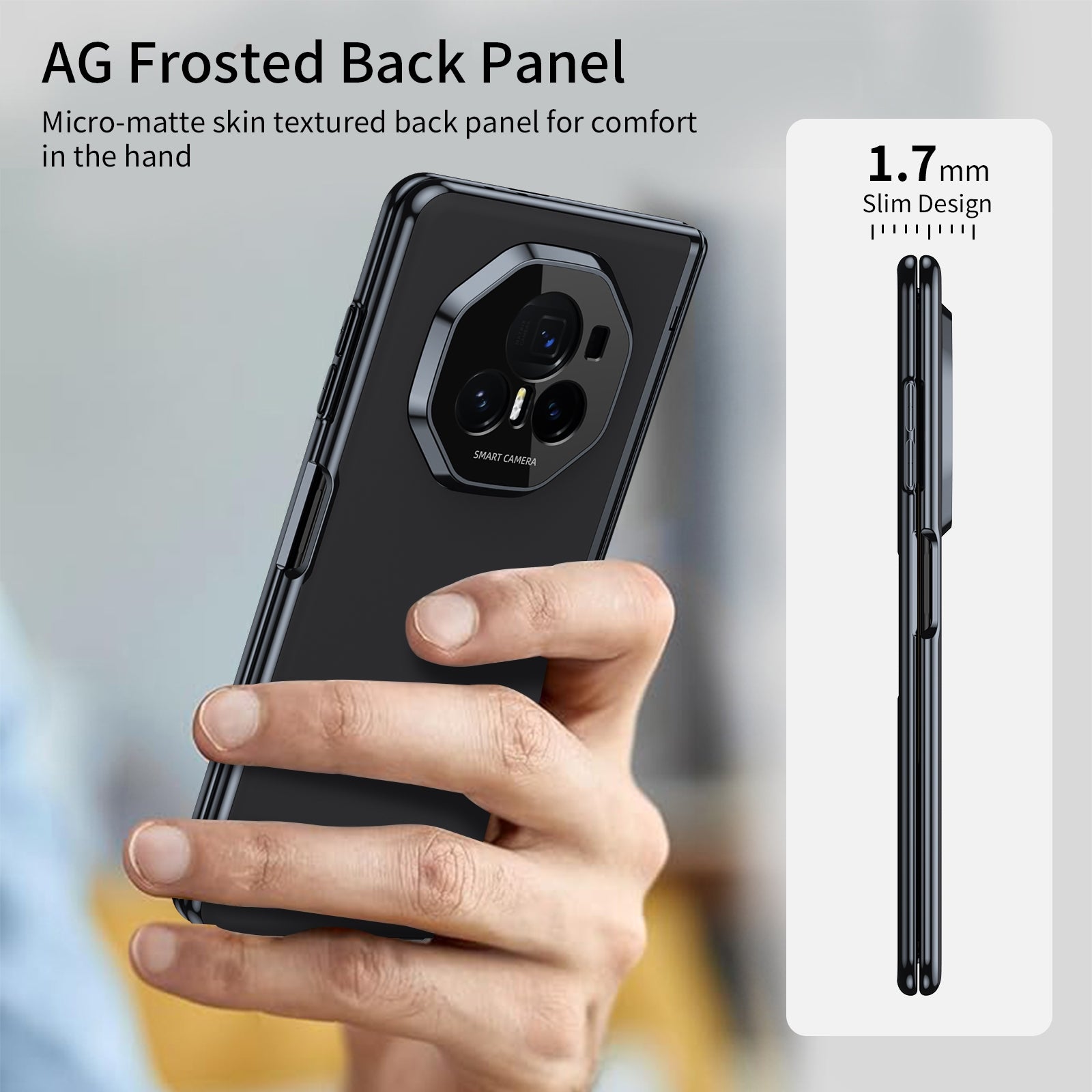 For-Honor-Magic-V3-Integrated-AG-Frosted-Vacuum-Plating-Phone-Case(Black)