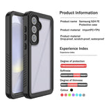 For-Samsung-Galaxy-S24-FE-5G-RedPepper-Shockproof-IP68-Waterproof-PC-Hybrid-TPU-Phone-Case(Black)
