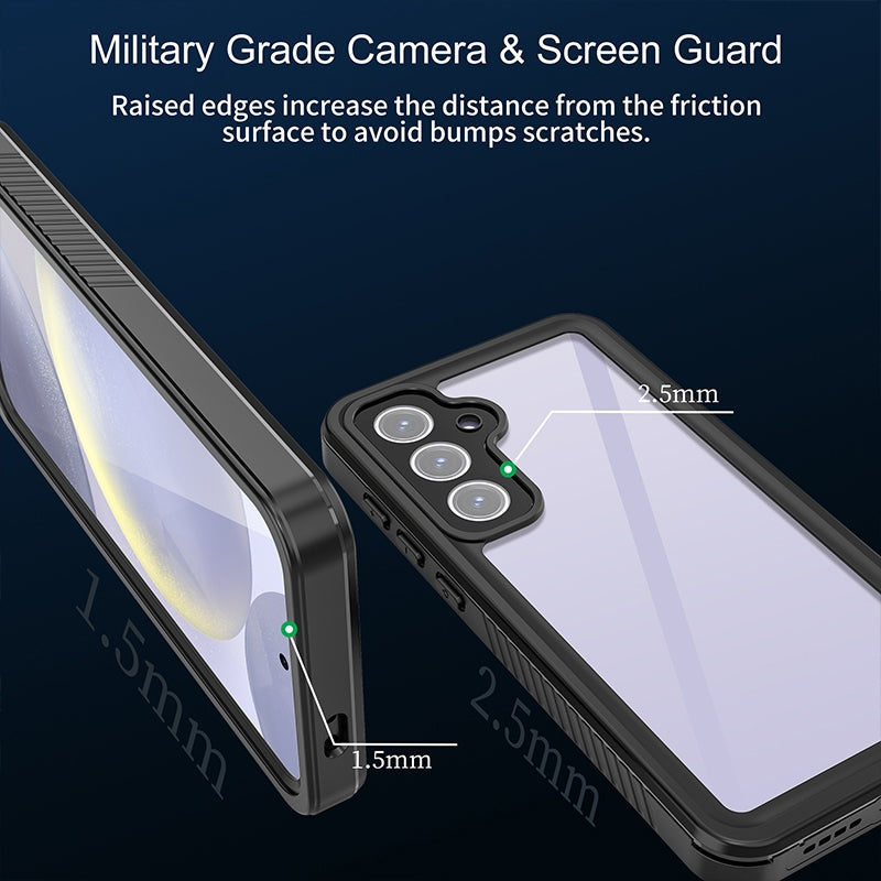 For-Samsung-Galaxy-S24-FE-5G-RedPepper-Shockproof-IP68-Waterproof-PC-Hybrid-TPU-Phone-Case(Black)