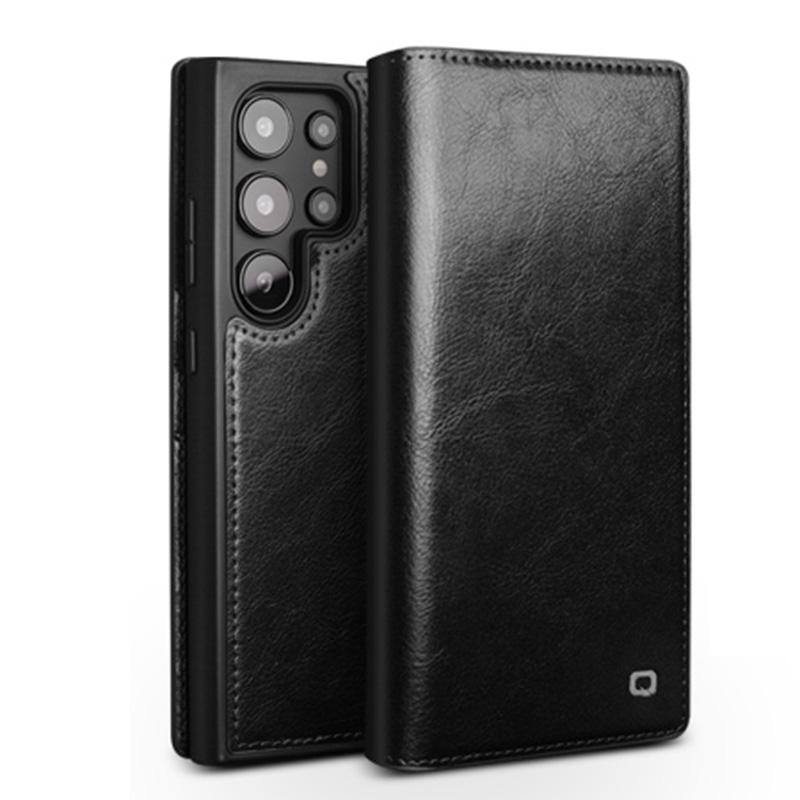 For-Samsung-Galaxy-S25-Ultra-5G-QIALINO-Genuine-Leather-Phone-Case(Black)