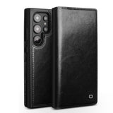 For-Samsung-Galaxy-S25-Ultra-5G-QIALINO-Genuine-Leather-Phone-Case(Black)