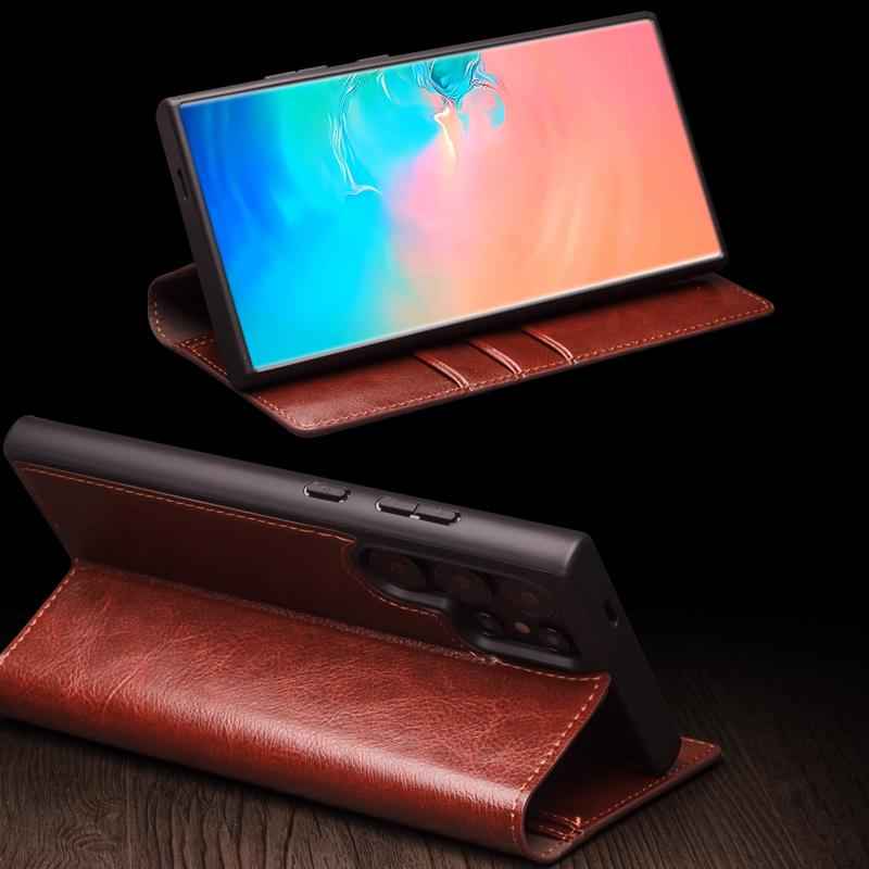For-Samsung-Galaxy-S25-Ultra-5G-QIALINO-Genuine-Leather-Phone-Case(Black)