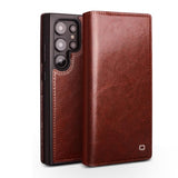 For-Samsung-Galaxy-S25-Ultra-5G-QIALINO-Genuine-Leather-Phone-Case(Brown)