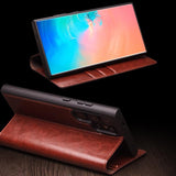 For-Samsung-Galaxy-S25-Ultra-5G-QIALINO-Genuine-Leather-Phone-Case(Brown)