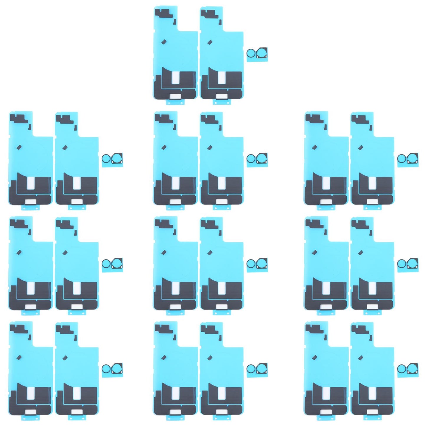 For iPhone 16 Plus 10pcs Back Cover Heat Sink Black Sticker with Back Camera Sponge Pads