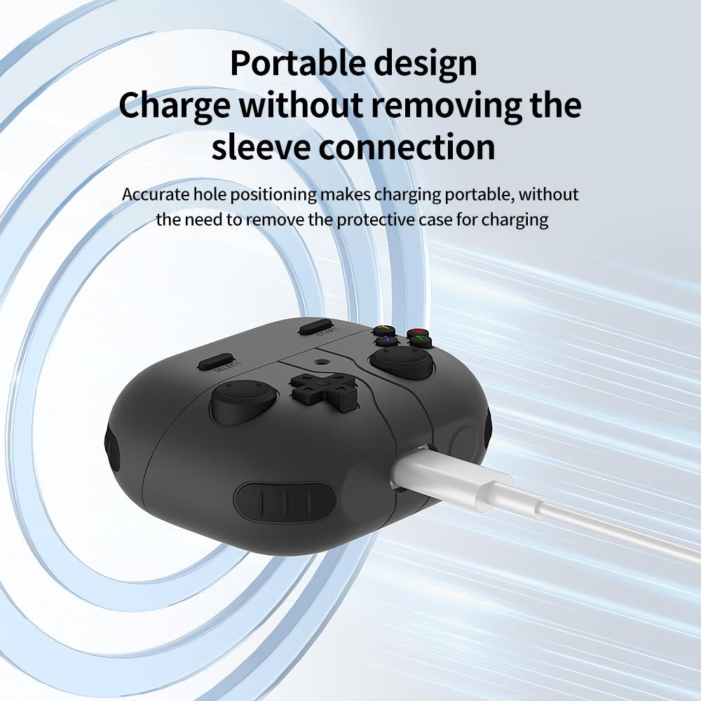 For-Samsung-Galaxy-Buds3-/-Buds3-Pro-Retro-Game-Console-Style-Silicone-Earbuds-Case(Dark-Grey)