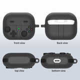 For-Samsung-Galaxy-Buds3-/-Buds3-Pro-Retro-Game-Console-Style-Silicone-Earbuds-Case(Dark-Grey)
