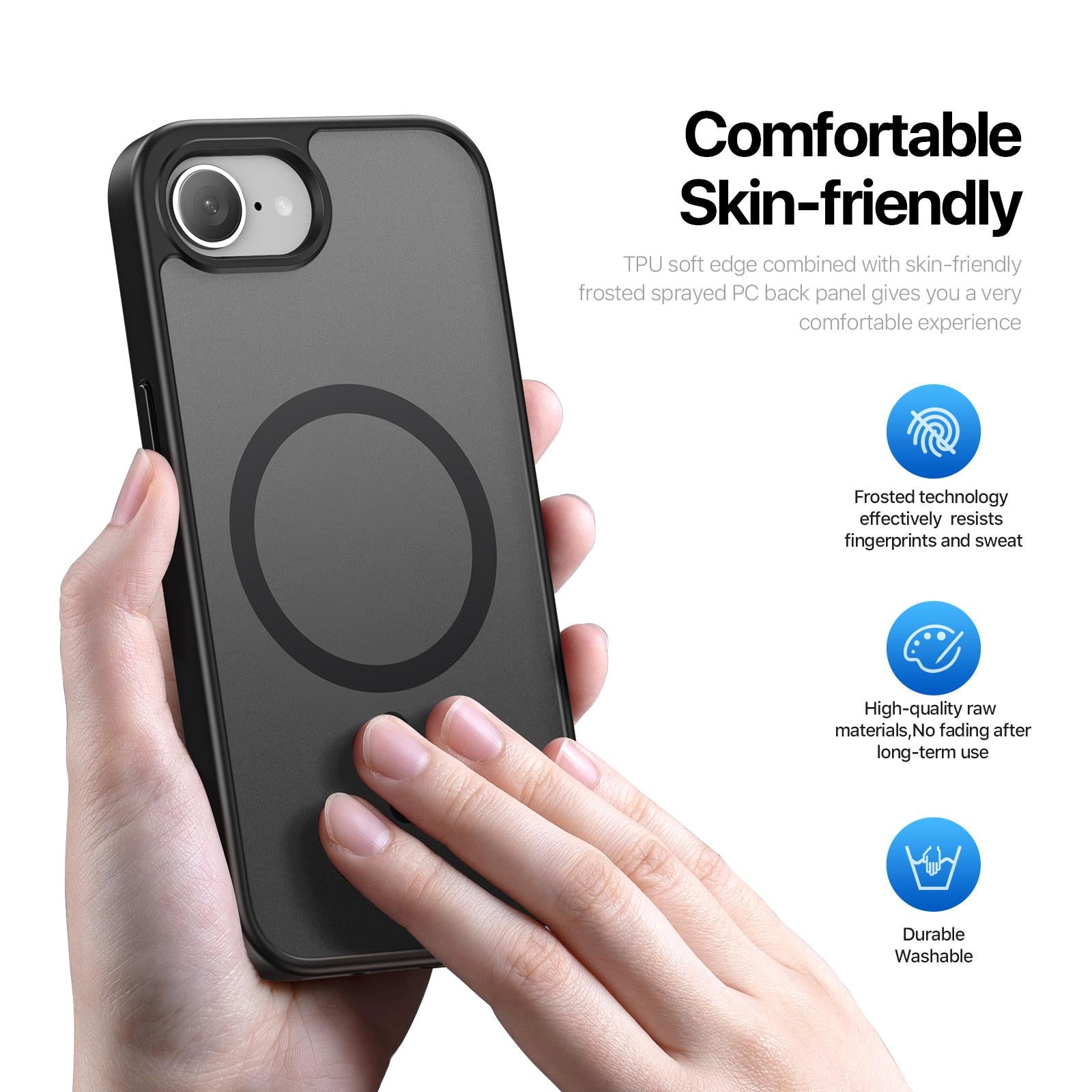 For-iPhone-17e-/-16e-DUX-DUCIS-Yind-Series-MagSafe-TPU-Hybrid-PC-Phone-Case(Black)