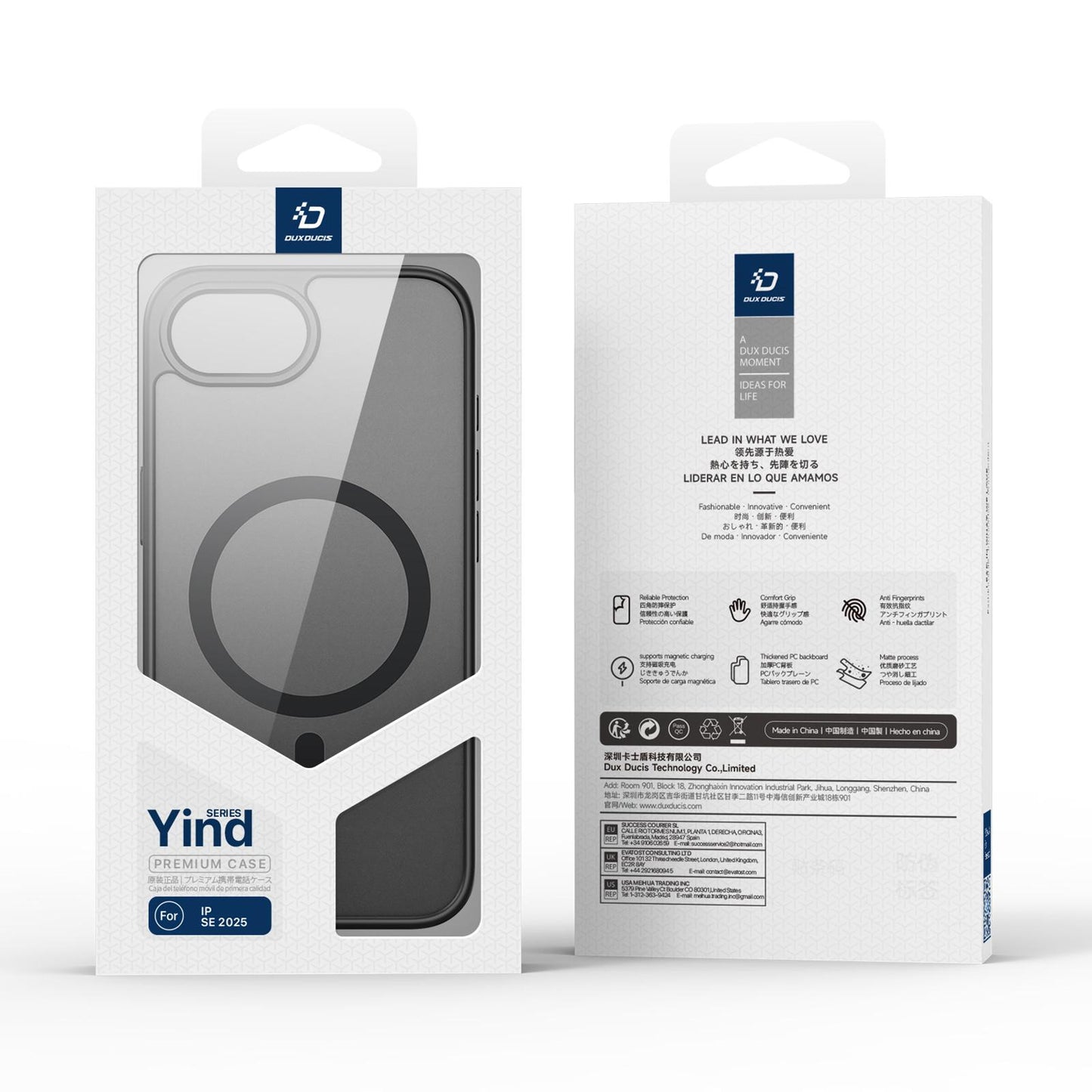 For-iPhone-17e-/-16e-DUX-DUCIS-Yind-Series-MagSafe-TPU-Hybrid-PC-Phone-Case(Black)