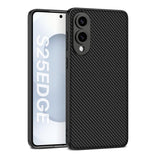 For-Samsung-Galaxy-S25-Edge-5G-GKK-Metal-Paint-Skin-Feel-Leather-Full-Coverage-Phone-Case(Carbon-Fiber-Texture)