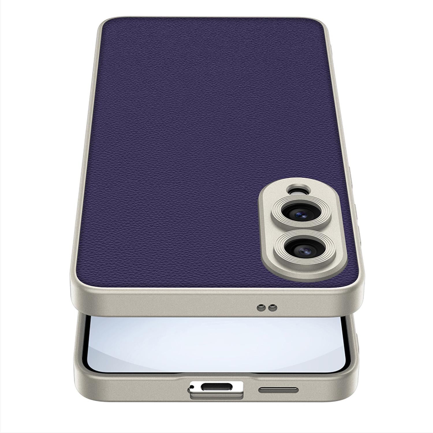 For-Samsung-Galaxy-S25-Edge-5G-GKK-Metal-Paint-Skin-Feel-Leather-Full-Coverage-Phone-Case(Carbon-Fiber-Texture)
