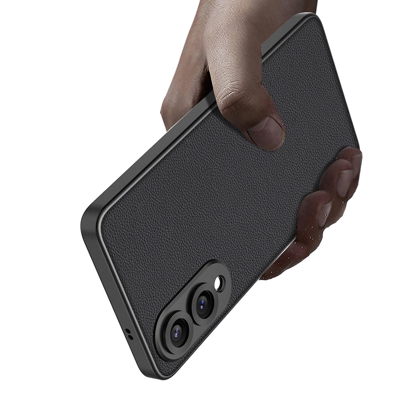 For-Samsung-Galaxy-S25-Edge-5G-GKK-Metal-Paint-Skin-Feel-Leather-Full-Coverage-Phone-Case(Carbon-Fiber-Texture)