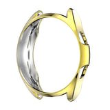For-Samsung-Galaxy-Watch-3-45mm-Electroplating-Hollow-Half-pack-TPU-Protective-Case(Golden)