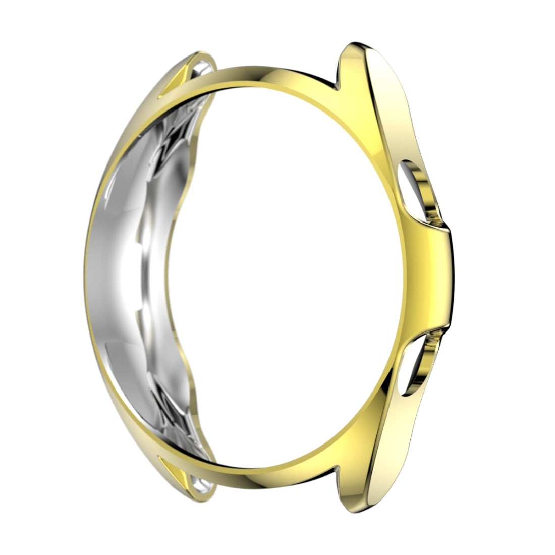 For-Samsung-Galaxy-Watch-3-45mm-Electroplating-Hollow-Half-pack-TPU-Protective-Case(Golden)