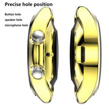 For-Samsung-Galaxy-Watch-3-45mm-Electroplating-Hollow-Half-pack-TPU-Protective-Case(Golden)