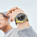 For-Samsung-Galaxy-Watch-3-45mm-Electroplating-Hollow-Half-pack-TPU-Protective-Case(Golden)