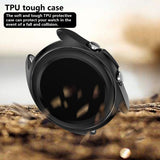 For-Samsung-Galaxy-Watch-3-45mm-Electroplating-Hollow-Half-pack-TPU-Protective-Case(Black)