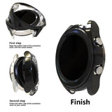 For-Samsung-Galaxy-Watch-3-45mm-Electroplating-Hollow-Half-pack-TPU-Protective-Case(Black)
