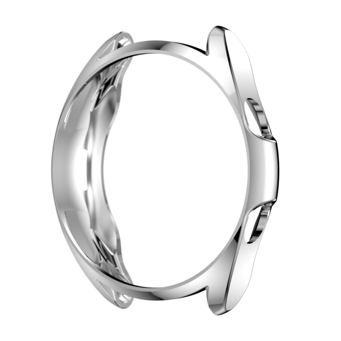 For-Samsung-Galaxy-Watch-3-45mm-Electroplating-Hollow-Half-pack-TPU-Protective-Case(Silver)