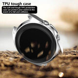 For-Samsung-Galaxy-Watch-3-45mm-Electroplating-Hollow-Half-pack-TPU-Protective-Case(Silver)