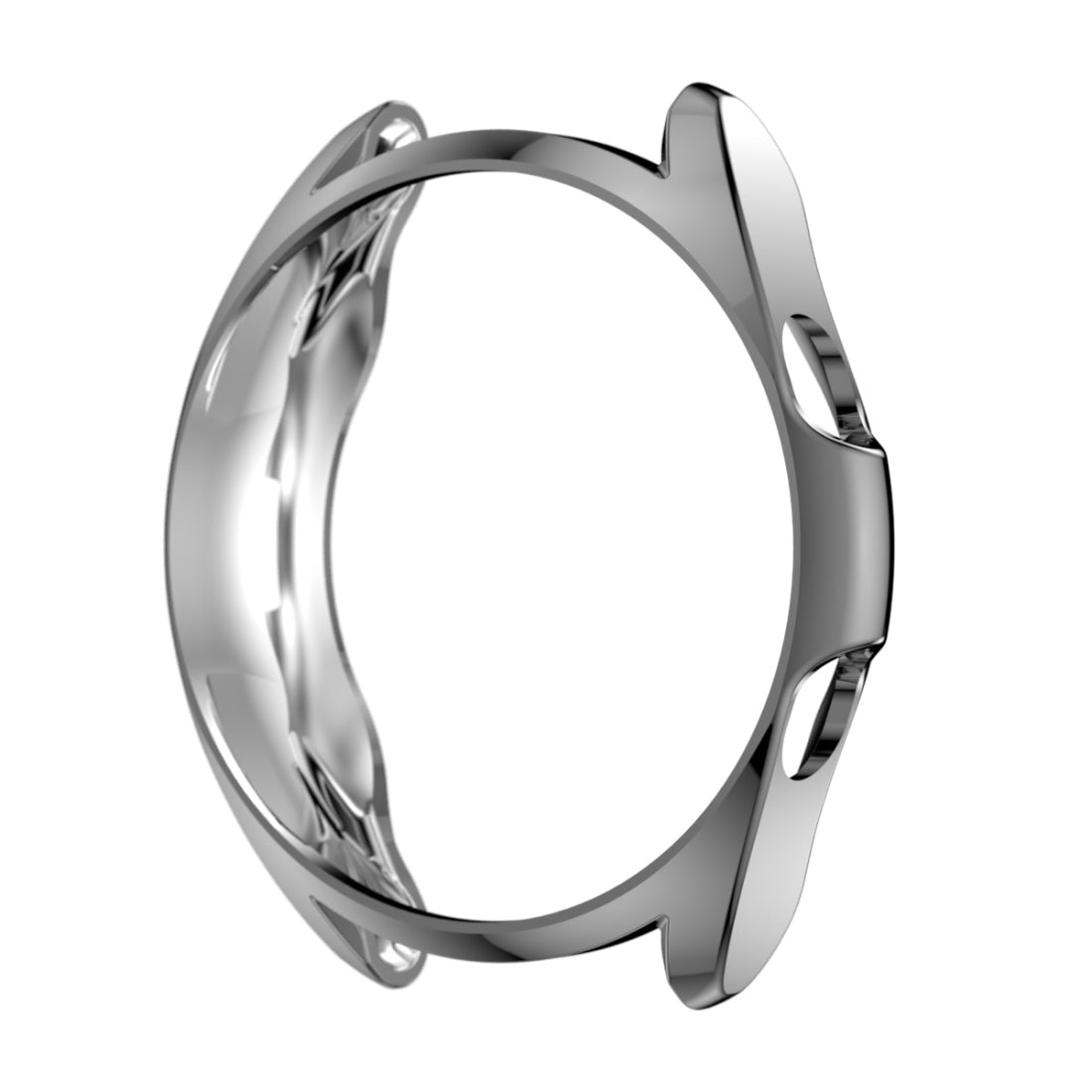 For-Samsung-Galaxy-Watch-3-45mm-Electroplating-Hollow-Half-pack-TPU-Protective-Case(Gray)